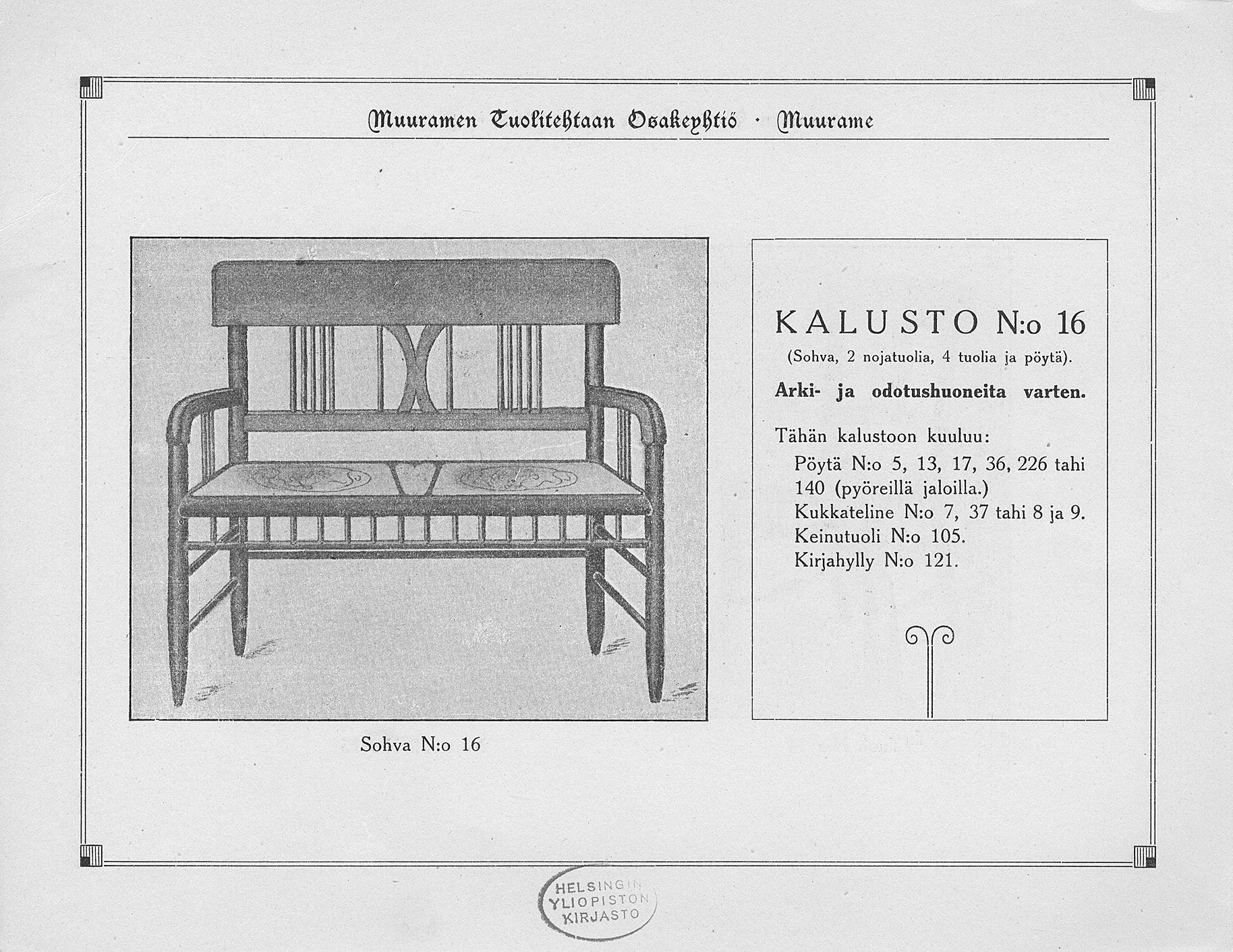 Sohva, Muurame no 16